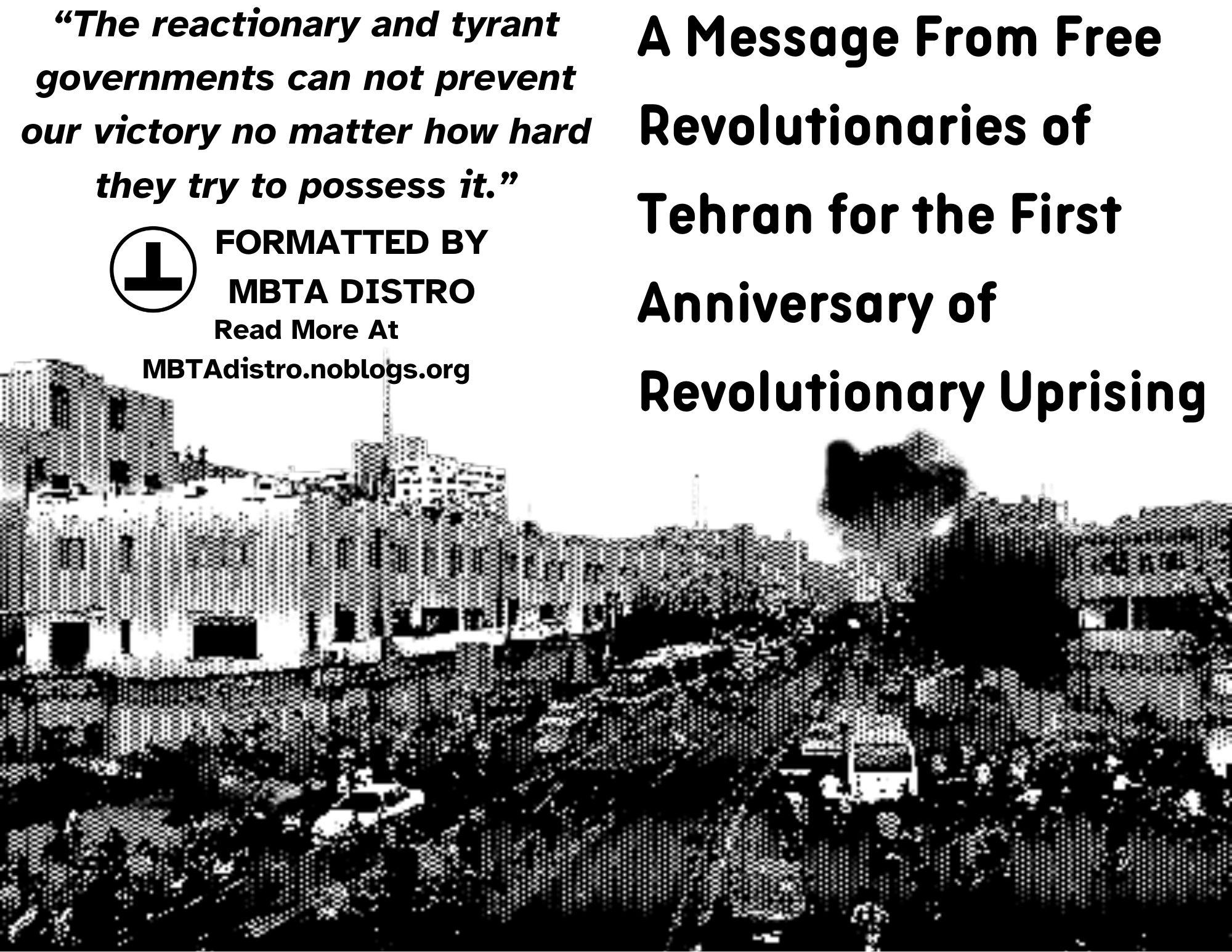 New Zine: Format of A Message From Free Revolutionaries of Tehran