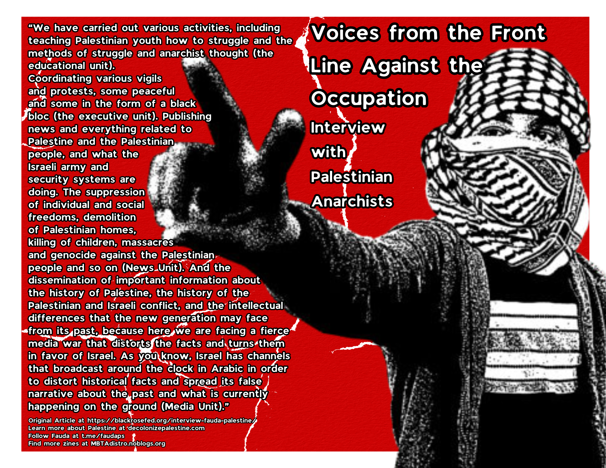 New Zine: Format of “Voices from the Front Line Against the Occupation: Interview with Palestinian Anarchists”